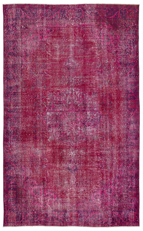 Atina Pink Vintage Wool Handmade Area Rug 5'7" x 9'1"