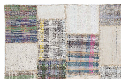 Teselya 1003 Beige Striped Wool Handmade Area Rug 5'3" x 7'7"