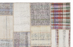 Teselya 1003 Beige Striped Wool Handmade Area Rug 5'3" x 7'7"