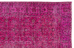 Atina Pink Vintage Wool Handmade Area Rug 5'7" x 8'10"