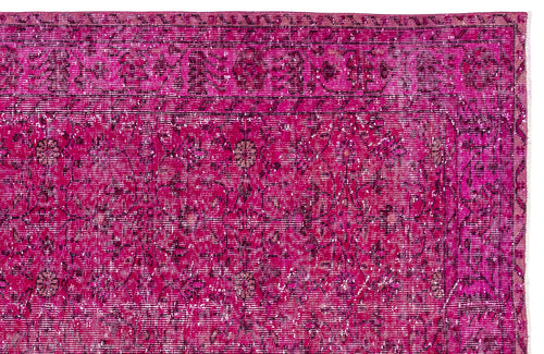 Atina Pink Vintage Wool Handmade Area Rug 5'7" x 8'10"