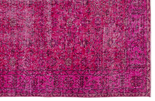 Atina Pink Vintage Wool Handmade Area Rug 5'7" x 8'10"