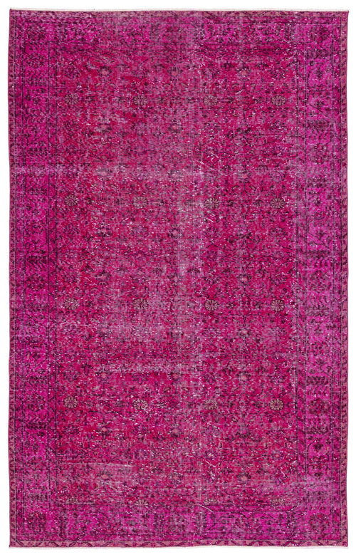 Atina Pink Vintage Wool Handmade Area Rug 5'7" x 8'10"