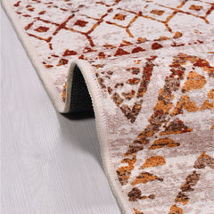 Natural Latex Rug - Geometric Chenille Cotton Woven Base Non Slip Carpet