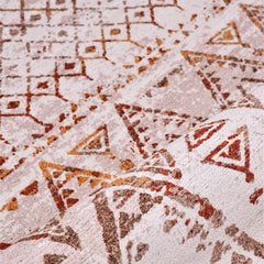 Natural Latex Rug - Geometric Chenille Cotton Woven Base Non Slip Carpet