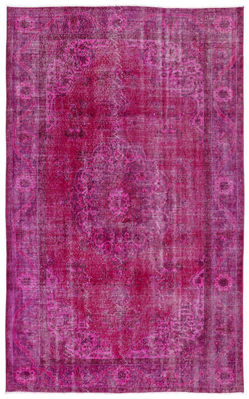Atina Pink Vintage Wool Handmade Area Rug 5'9" x 9'1"