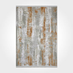 Modern Area Rug - Machine Made Grey Cotton Pile Rug with Laser Cut Edges