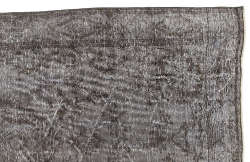 Atina Grey Vintage Wool Handmade Area Rug 5'5" x 9'7"