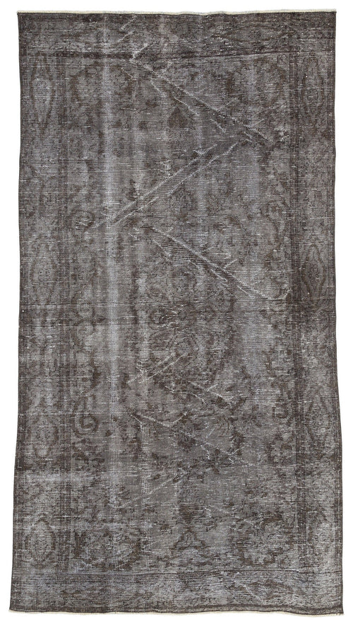 Atina Grey Vintage Wool Handmade Area Rug 5'5" x 9'7"
