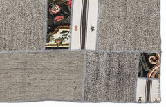 Teselya 1015 White Floral Wool Handmade Area Rug 5'3" x 7'7"