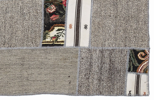 Teselya 1015 White Floral Wool Handmade Area Rug 5'3" x 7'7"