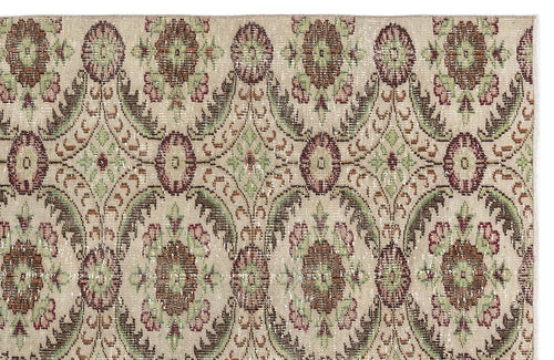 Atina Cream Vintage Wool Handmade Area Rug 4'6" x 8'3"