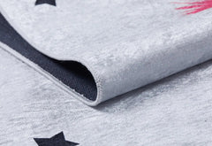 Kids Digital Print Rug – Valensiya Grey Figured Non Slip Children's Area Rug