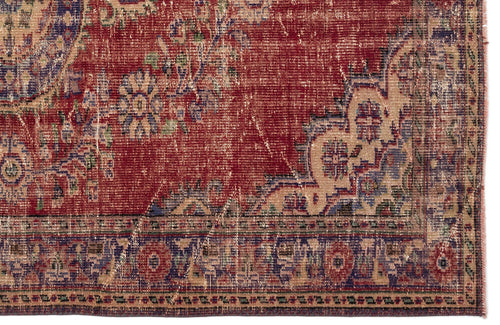 Atina Red Classic Wool Handmade Area Rug 6'2" x 9'0"