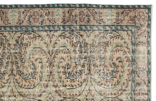 Atina Cream Vintage Wool Handmade Area Rug 6'0" x 8'9"