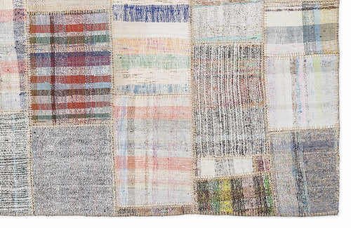 Teselya 1040 Beige Striped Wool Handmade Area Rug 5'3" x 7'7"