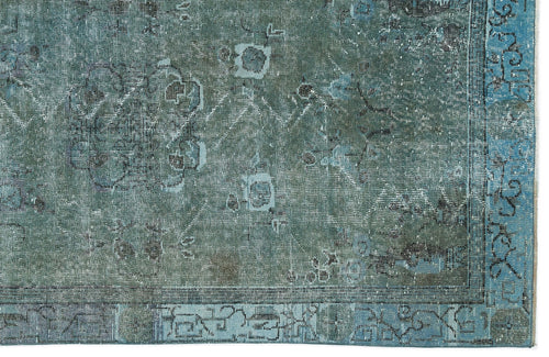 Atina Turquoise Vintage Wool Handmade Area Rug 3'10" x 6'9"
