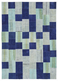 Teselya 1046 Multy Patchwork Wool Handmade Area Rug 5'3" x 7'7"