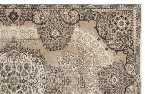 Atina Beige Vintage Wool Handmade Area Rug 5'5" x 8'1"