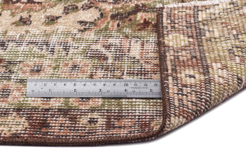 Atina Brown Vintage Wool Handmade Area Rug 5'7" x 8'6"