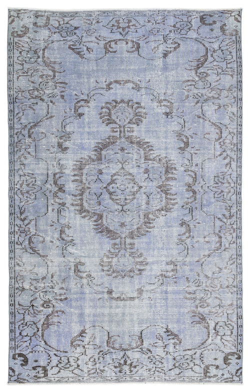 Atina Blue Vintage Wool Handmade Area Rug 5'3" x 8'2"