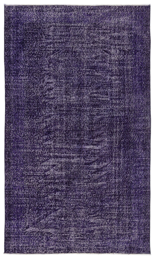 Atina Purple Vintage Wool Handmade Area Rug 5'6" x 8'6"