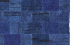Teselya 1051 Blue Patchwork Wool Handmade Area Rug 5'3" x 7'7"