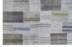 Teselya 1052 Beige Striped Wool Handmade Area Rug 5'3" x 7'7"