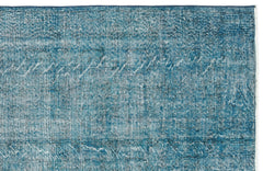 Atina Turquoise Vintage Wool Handmade Area Rug 5'7" x 8'5"