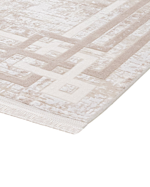 Machine Made Area Rug – Beige Frame Style Rug With 11 mm Pile Height