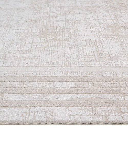 Machine Made Area Rug – Beige Frame Style Rug With 11 mm Pile Height