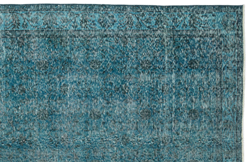 Atina Turquoise Vintage Wool Handmade Area Rug 5'3" x 8'9"