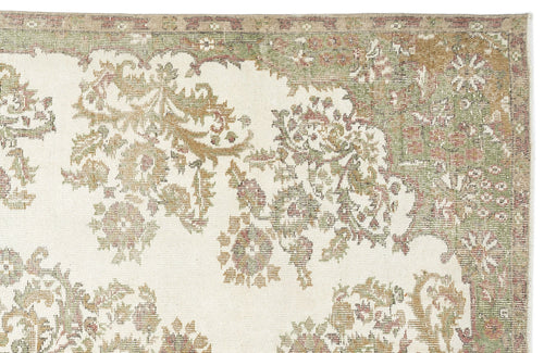 Atina Beige Vintage Wool Handmade Area Rug 6'4" x 10'2"