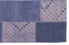 Teselya 1060 Purple Patchwork Wool Handmade Area Rug 5'3" x 7'7"