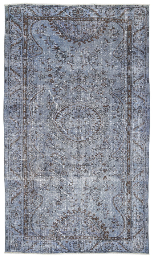 Atina Blue Vintage Wool Handmade Area Rug 5'3" x 8'10"