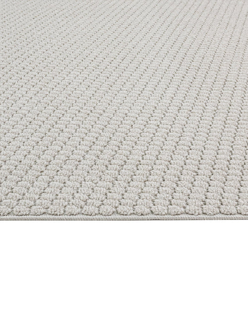 Grey Striped Area Rug - Machine Made Rug with 7 mm Pile Height & Overlock Edge