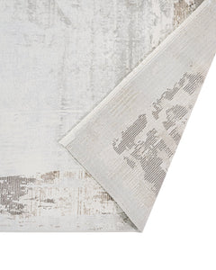 Microfiber Area Rug – Luxess Beige Frame Machine Made Rug With Cotton Base