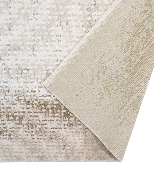 Beige Area Rug – Machine Made Rug with Framed Pattern and 8 mm Pile Height