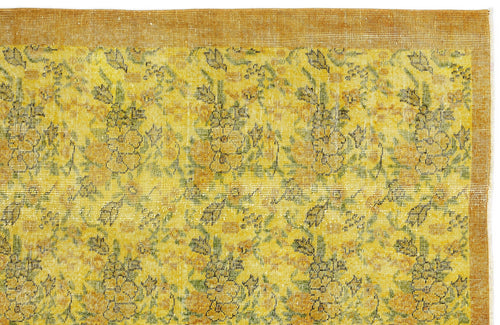 Atina Yellow Vintage Wool Handmade Area Rug 3'8" x 6'8"