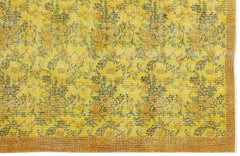 Atina Yellow Vintage Wool Handmade Area Rug 3'8" x 6'8"