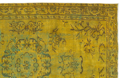 Atina Yellow Vintage Wool Handmade Area Rug 5'1" x 7'9"