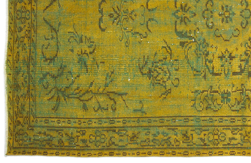 Atina Yellow Vintage Wool Handmade Area Rug 5'1" x 7'9"