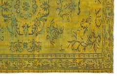 Atina Yellow Vintage Wool Handmade Area Rug 5'1" x 7'9"