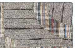 Teselya 1073 Brown Striped Wool Handmade Area Rug 5'3" x 7'7"