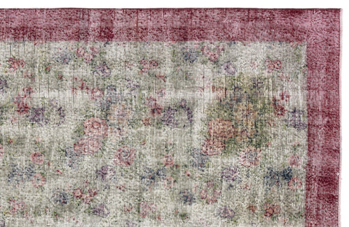 Atina Cream Vintage Wool Handmade Area Rug 6'8" x 9'10"