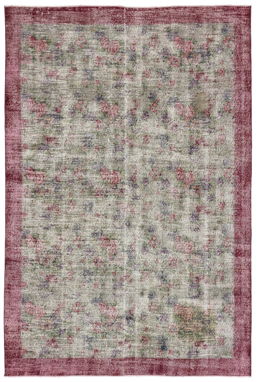 Atina Cream Vintage Wool Handmade Area Rug 6'8" x 9'10"