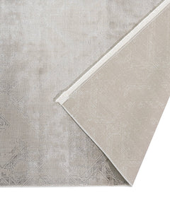 Beige Geometric Area Rug - Machine Made Polyester Rug with 8 mm Pile Height