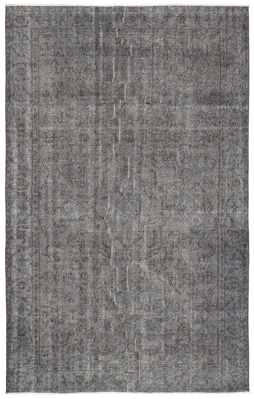 Atina Grey Vintage Wool Handmade Area Rug 6'0" x 9'8"