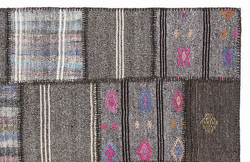 Teselya 1080 Beige Striped Wool Handmade Area Rug 5'3" x 7'7"