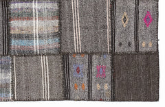 Teselya 1080 Beige Striped Wool Handmade Area Rug 5'3" x 7'7"